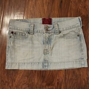 Vintage Hollister Light Wash Y2K Retro Denim Micro Mini Skirt size 5